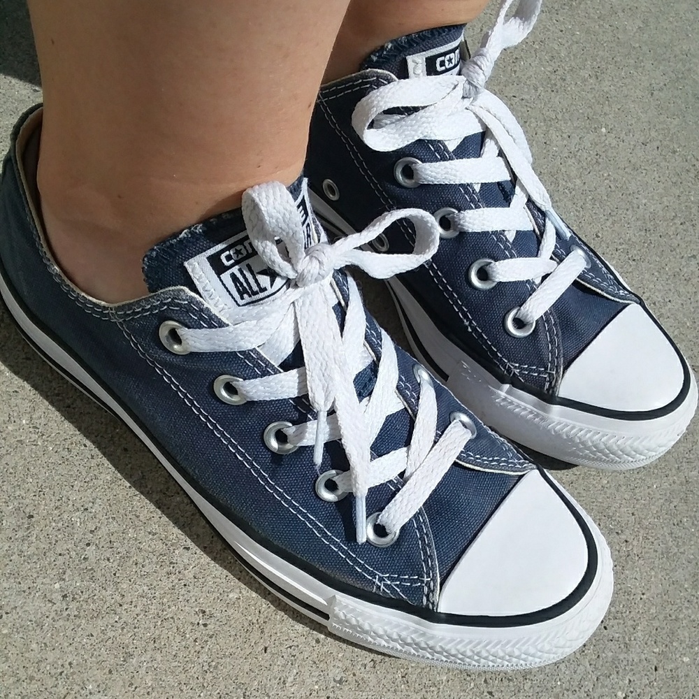 Navy Blue Converse - Like new!!